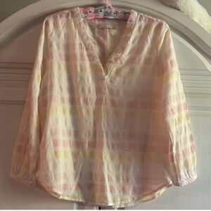 Prana - V neck Cotton/Tencel Blend Blouse - M